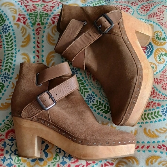 Free People Shoes - Free People Brown Suede Clog Booties